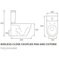 Ajax Caistor Rimless Close Coupled Closed Back WC and Seat