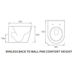 Ajax Caistor Rimless Comfort Height Back to Wall WC and Seat