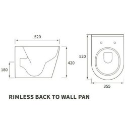 Ajax Caistor Rimless Back to Wall WC and Seat