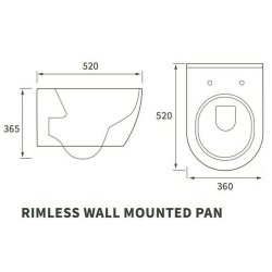 Ajax Caistor Rimless Wall Hung WC and Soft Closing Seat