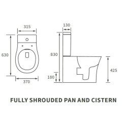 Ajax Donnington Rimless Close Coupled Closed Back WC and Seat