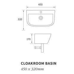 Ajax Binbrook 450mm 1TH Cloakroom Basin and Chrome Bottle Trap