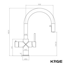 Scudo KoGE 4 in 1 Swan Spout Boiling Water Tap in Matt Black