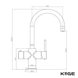 Scudo KoGE 3 in 1 Swan Spout Boiling Water Tap in Brushed Brass