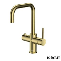 Scudo KoGE 3 in 1 Square Spout Boiling Water Tap in Brushed Brass