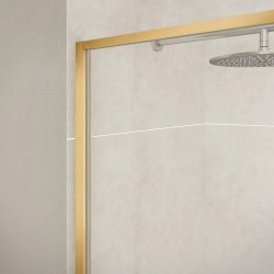 Merlyn Fixed Brushed Bronze Square Framed Bath Screen