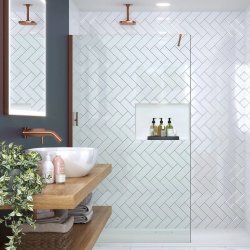 Merlyn 300mm Brushed Bronze 8mm Wetroom Panel