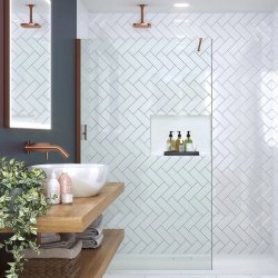 Merlyn 1100mm Brushed Bronze 8mm Wetroom Panel