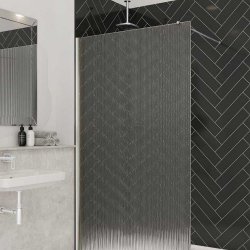 Merlyn 800mm Chrome 8mm Fluted Wetroom Panel