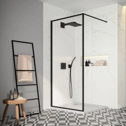 Merlyn 900mm Black 8mm Framed Wetroom Panel