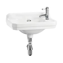 Burlington Cloakroom 510mm Vanity Unit with Basin in Matt White One Tap Hole Basin