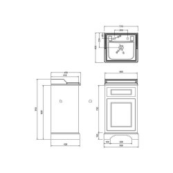 Burlington Classic 500mm Matt Green Cloakroom Vanity Unit with Basin Burlington Classic 500mm Matt Green Cloakroom Vanity Unit with Basin Dimensions