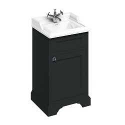 Burlington Classic 500mm Matt Black Cloakroom Vanity Unit with Basin