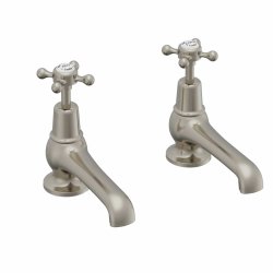 Burlington Claremont Brushed Nickel 5 Inch Basin Taps