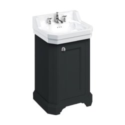 Burlington Edwardian 560mm Matt Black Cloakroom Vanity Unit with Basin