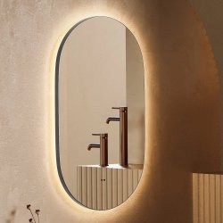 HiB Arcane Gunmetal 50 Pill Illuminated Frame Bathroom Mirror