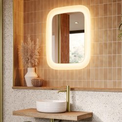 HiB Cassini 60 Curve Deep Border Illuminated Bathroom Mirror