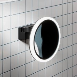 HiB Cirque Black LED Magnifying Bathroom Mirror 21800