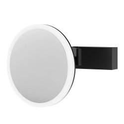 HiB Cirque Black LED Magnifying Bathroom Mirror