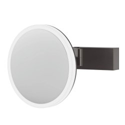 HiB Cirque Gunmetal LED Magnifying Bathroom Mirror