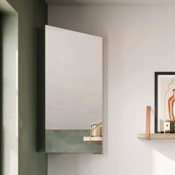 HiB Eris 40 Single Door Corner Bathroom Mirror Cabinet 45050