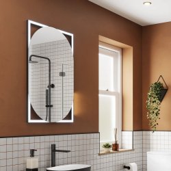 HiB Rubin 60 Black LED Illuminated Bathroom Mirror