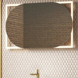 HiB Rubin 60 Brushed Brass LED Illuminated Bathroom Mirror 79850000