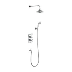 Burlington Trent Concealed Two Outlet Shower Chrome with Fixed Head and Handset