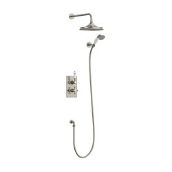 Burlington Trent Concealed Two Outlet Shower Brushed Nickel with Fixed Head and Handset