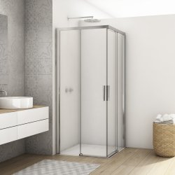 Kudos Divera 1000 x 1000mm Chrome Corner Entry Shower Enclosure