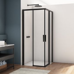 Kudos Divera 1000 x 1000mm Matt Black Corner Entry Shower Enclosure