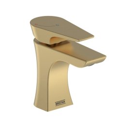 Bristan Hourglass Brushed Brass Eco Start Basin Mixer with Clicker Waste