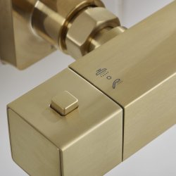 Bristan Quadrato Brushed Brass Thermostatic Safe Touch Rigid Riser Bar Shower QDSHXDIVCTFFBB