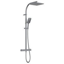 Bristan Quadrato Gunmetal Thermostatic Safe Touch Rigid Riser Bar Shower