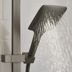 Bristan Quadrato Gunmetal Thermostatic Safe Touch Rigid Riser Bar Shower QDSHXDIVCTFFGM