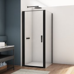 Kudos Divera 700mm Matt Black Pivot Shower Door Alcove K22T107006070001