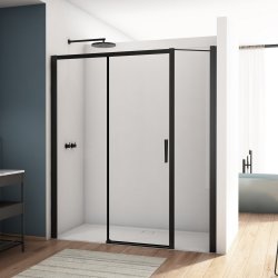 Kudos Divera 1000mm Matt Black Sliding Shower Door Alcove K22S2B10006070001