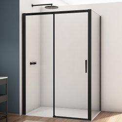 Kudos Divera 1000mm Matt Black Sliding Shower Door Alcove K22S2B10006070001