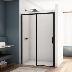 Kudos Divera 1000mm Matt Black Sliding Shower Door