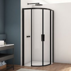 Kudos Divera 800 x 800mm Matt Black Quadrant Shower Enclosure