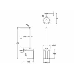 Burlington Brushed Nickel Toilet Brush and Holder A8BNKL