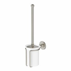 Burlington Brushed Nickel Toilet Brush and Holder