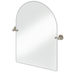 Burlington Traditional Arch Mirror in Brushed Nickel 750 x 550mm