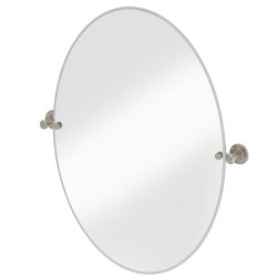 Burlington Traditional Oval Mirror in Brushed Nickel 800 x 600mm