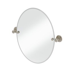 Burlington Traditional Oval Mirror in Brushed Nickel