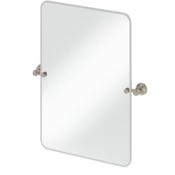 Burlington Traditional Rectangular Mirror in Brushed Nickel