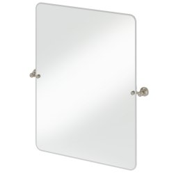 Burlington Traditional Rectangular Mirror in Brushed Nickel 850 x 650mm