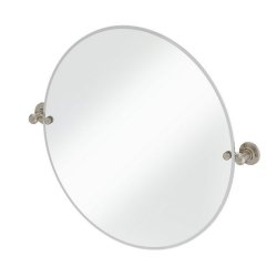 Burlington Traditional Round Mirror in Brushed Nickel