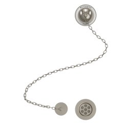 Burlington Brushed Nickel Bath Overflow Plug and Chain Waste