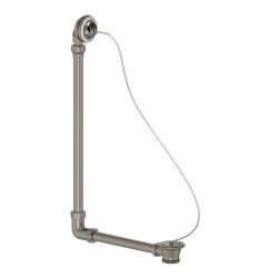 Burlington Brushed Nickel Exposed Bath Overflow Plug and Chain Waste